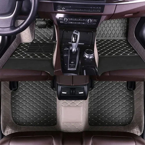 Vista 23 de Alfombrillas de cuero personalizadas para la parte delantera y trasera y de la tercera fila para automóvil, se adapta a la mayoría de SUV, sedán