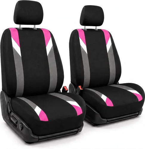 Vista 21 de FH Group Juego delantero de fundas de asientos de automóvil de tela para asientos de respaldo bajo con reposacabezas extraíble, ajuste universal