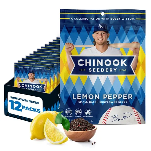 Vista 10 de Chinook Seedery Semillas de Girasol Jumbo Tostadas - Bocadillos Keto, Sin Gluten, Sin OGM, Paquete de Variedad de 8 Sabores 4 oz (Paquete de 12)