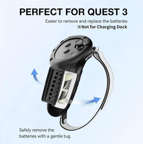 Vista 2 de Funda de agarre para controlador VR para accesorios Meta Quest 3, piel de silicona para controladores Oculus Quest 3, protector de controlador
