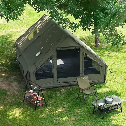 Vista 16 de SENLEETO Tiendas inflables para acampar, gran tienda de camping inflable con bomba manual, tiendas inflables fáciles de montar para 4-6 personas