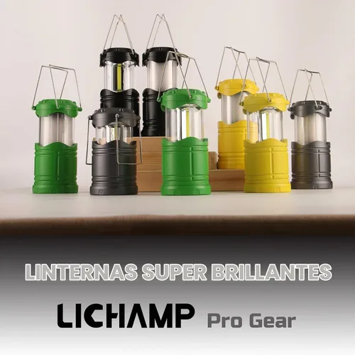 Vista 7 de Lichamp Paquete de 4 linternas LED para campamento, velas plegables sin llama, velas de té, luces de campamento portátiles a batería, kit de Verde