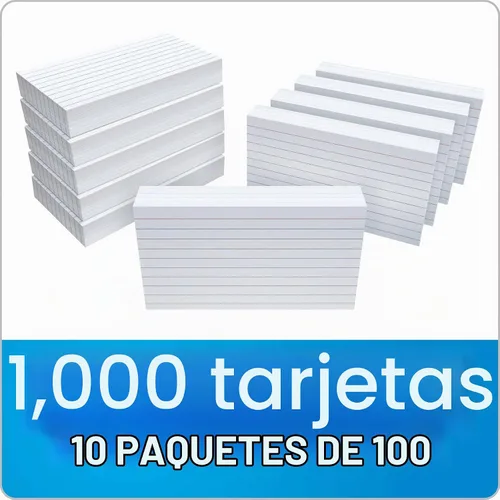 Vista 4 de Oxford fichas negras, de 3 x 5 pulgadas, de color blanco, (100 unidades), Blanco