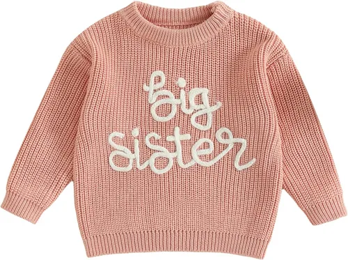 Vista 49 de VISGOGO Suéter a juego para hermanitas grandes y pequeñas, ropa de una sola pieza