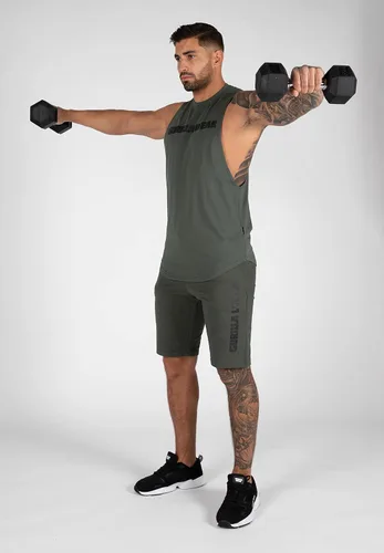 Vista 5 de GORILLA WEAR Camiseta sin mangas Milo Drop con sisa, color verde