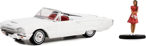 Vista 2 de 1965 Thunderbird Convertible Blanco y Mujer en Vestido The Hobby Shop Series 14 1/64 Modelo de automóvil fundido a presión por Greenlight 97140 B