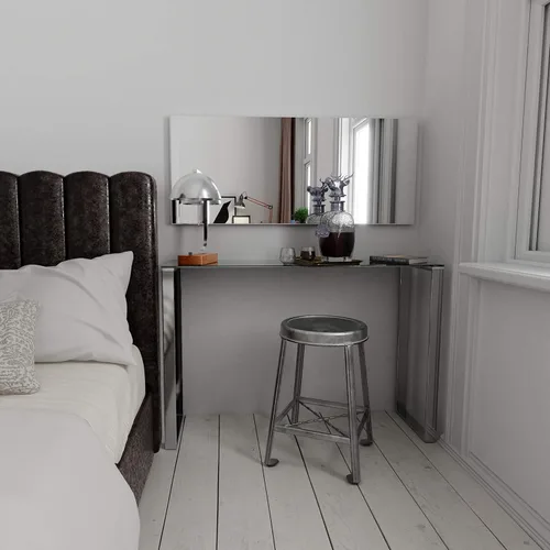 Vista 3 de Cortesi Home Remi - Mesa consola de cristal contemporánea con acabado cromado