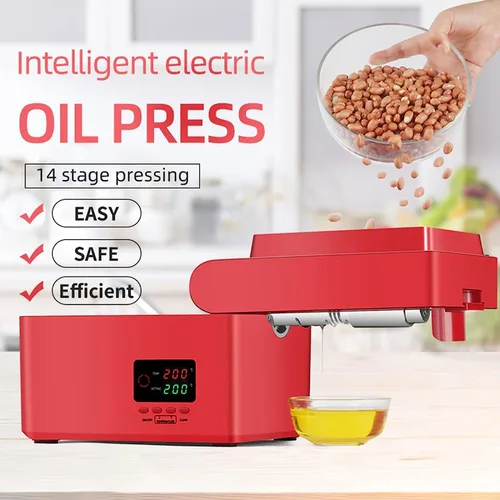 Vista 4 de Máquina de prensa de aceite 600W Extractor de aceite automático Prensador de aceite digital para soja de maní, extractor de aceite de colza para uso