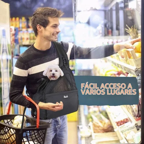 Vista 7 de Lukovee - Eslinga para mascotas, manos libres, papoose de fondo duro para cachorros y perros pequeños