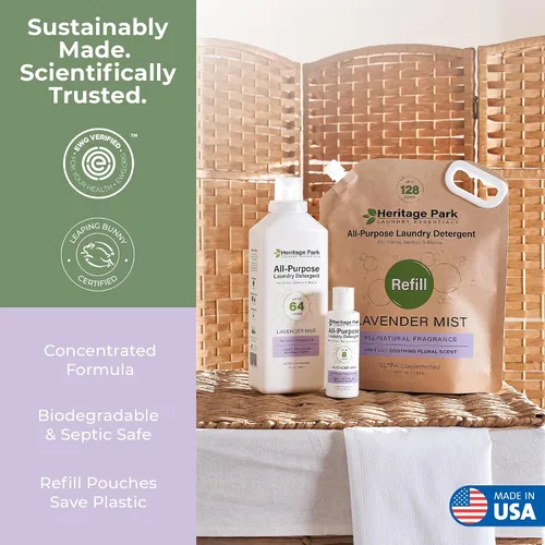 Vista 5 de Heritage Park - Detergente para ropa de lujo Detergente para ropa natural y enzimático probado por dermatólogos, a base de plantas, respetuoso