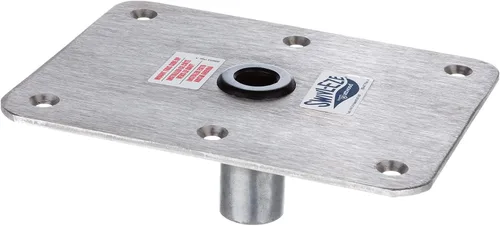 Vista 7 de Attwood Base de pedestal de aluminio Swivl-Eze 7 pulgadas x 7 pulgadas Lock'N-Pin Para barcos marinos Paquete de 2