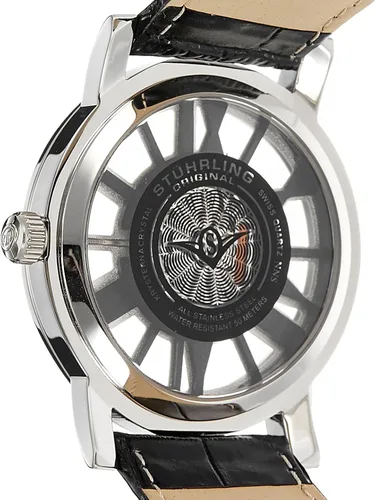 Vista 2 de Stuhrling Original Reloj Hombre Correa de Cuero - Movimiento Ronda de Cuarzo Suizo - Reloj Deportivo - Colección 881 Relojes para Hombre
