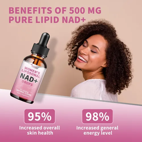 Vista 5 de Wanish Suplemento líquido liposomal NAD para mujeres, nicotinamida pura de 500 mg NAD, regeneración celular, apoyo energético y metabolismo, vegano