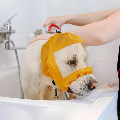 Vista 5 de Gorro de ducha ajustable para perro, gorro de ducha impermeable, cubre orejas de perro, protección para orejas de mascotas, protección