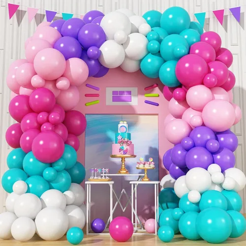 Vista 11 de Kit de arco de guirnalda de globos de Año Nuevo, globos de estrella de explosión negros y dorados, globos de estrella de explosión negra perla