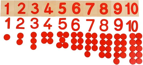 Vista 6 de Kghios Montessori Math Toy Materials Tarjetas y contadores 3 años