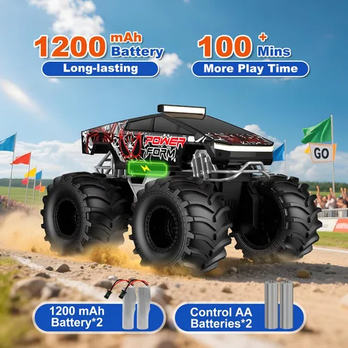 Vista 4 de Auto de control remoto anfibio, 1:18 impermeable Monster Truck Juguetes RC Cars, 2.4GHz RC Trucks 4WD todoterreno todo terreno, regalos