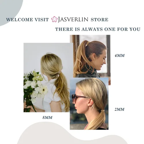Vista 8 de JASVERLIN Ligas pequeñas para el cabello, elásticos sin daños, sin tirones, bandas trenzadas para mujeres y niñas, accesorios para corbatas finas a