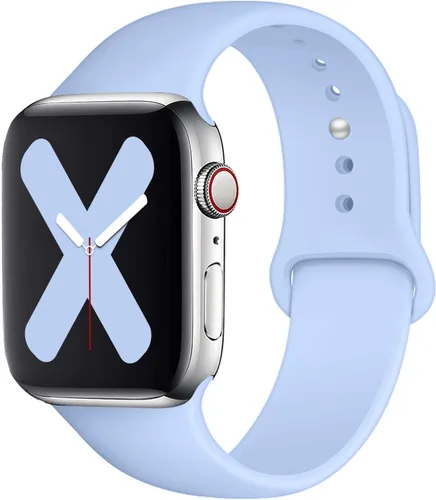 Vista 22 de Saucyi Compatible con Apple Watch Band 1.614 in 1.575 in 1.496 in 1.929 in 1.772 in 1.732 in 1.654 in, correa deportiva de silicona suave con cierre