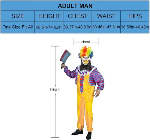 Vista 3 de Disfraz de payaso aterrador para hombre