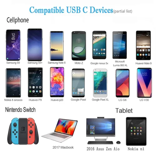 Vista 3 de 2 cables de carga, paquete de 2 cables USB tipo C de 15 pies, cable trenzado de carga rápida extralargo, cable de carga USB C-A para Samsung Galaxy