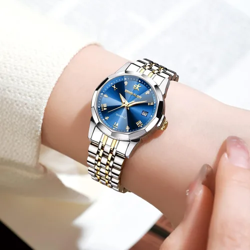 Vista 6 de Men's Watches, Stainless Steel Designer Diamonds Dress Men's Wrist Watch, Fashion Waterproof with Date and Day Analog Quartz Watches, Holiday