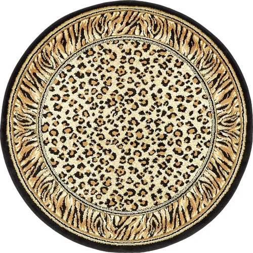 Vista 12 de Unique Loom Wildlife Collection - Alfombra con diseño de borde con temática de animales inspirada en el mundo salvaje, con diseño de guepardo
