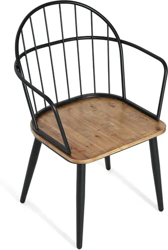Vista 8 de Dining Chairs and Table & Chair Sets - 2-Pack Modern Wood Seat Metal Leg Side Chairs for Kitchen, Dining Room, and Home Office Seating,Black