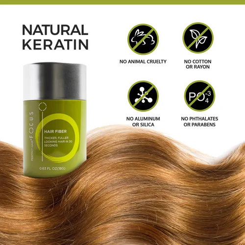 Vista 5 de Fibras capilares para adelgazar el cabello, espray de proteína de queratina natural para engrosar el cabello, fibras capilares para cabello