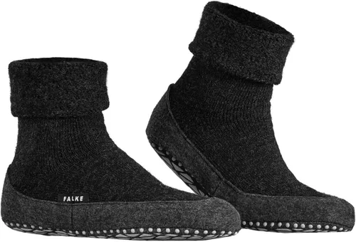 Vista 5 de FALKE Calcetines Cosyshoe tipo pantufla para hombre para invierno y otoño, con agarre en la suela, acogedores y cálidos, lana merina, negro