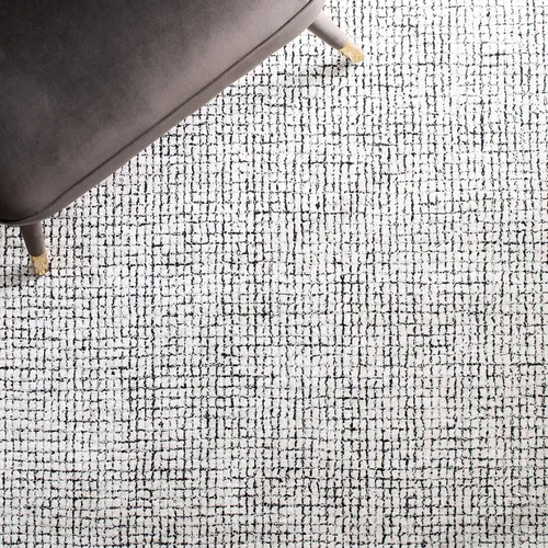 Vista 5 de SAFAVIEH Abstract Collection - Alfombra decorativa, 2 x 3 pies, marfil y negro, hecha a mano de lana y viscosa, ideal para zonas de alto tráfico