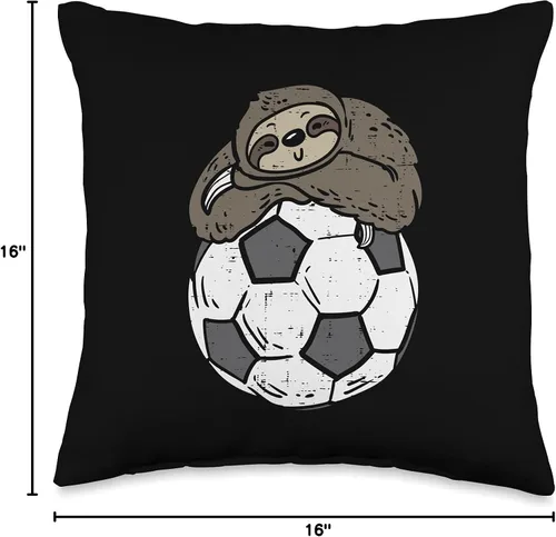 Vista 4 de Soccer Decor Men Women Boys Girls Kids GIfts Almohada de perezoso durmiendo en pelota de fútbol, animales de fútbol, para hombres y mujeres, niños