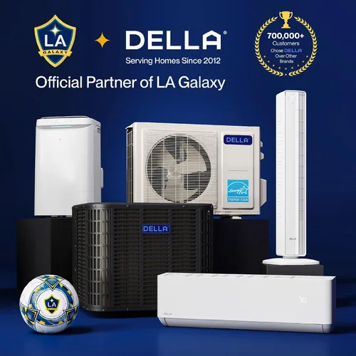 Vista 7 de DELLA 35K BTU Dual Zone Mini Split AC (9K+24K), 19 SEER2, 16ft Kits Blanco con juego de línea