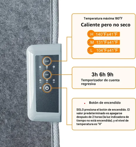 Vista 4 de Calentador de piernas plegable con manta suave, calentador de rodilla para patas debajo del escritorio, 235 W, calentador de espacio personal