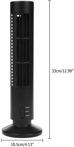 Vista 7 de Ventilador de torre oscilante, enfriador de aire portátil vertical sin aspas, ventilador de aire acondicionado de escritorio USB, mini ventilador