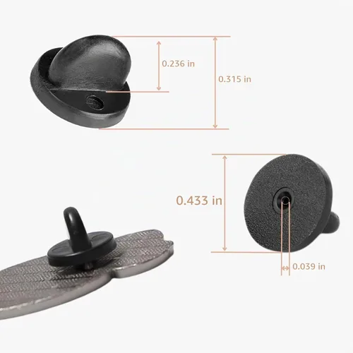 Vista 5 de Lapel Pin Backs, Safety Backs for Brooch Tie Hat Badge Insignia Negro