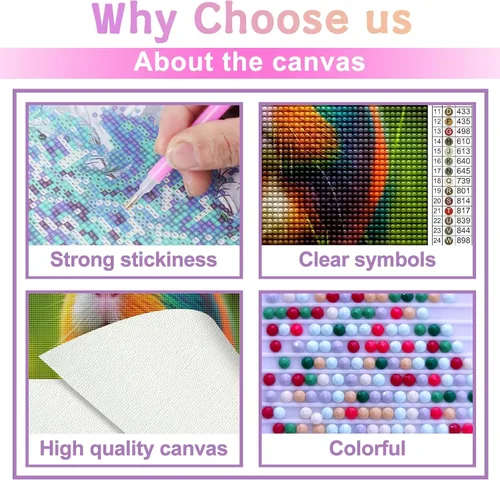 Vista 4 de Kits de pintura de diamantes para adultos, 5D DIY taladro redondo completo, arte de diamante, anteojos, cobaya, pintura de diamantes por números