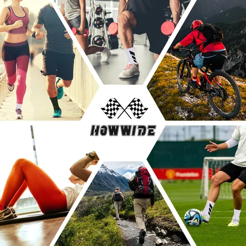 Vista 7 de Howwide Calcetines antideslizantes de fútbol para hombre, calcetines antideslizantes para hospital, calcetines deportivos de entrenamiento
