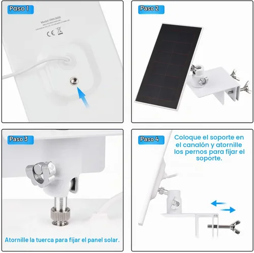 Vista 4 de Paquete de 2 soportes de canalón compatibles con el panel solar Arlo Essential, Arlo Pro 5S/Pro 4/Pro 3/Pro 2/Ultra 2/Ultra/Panel solar, ángulo
