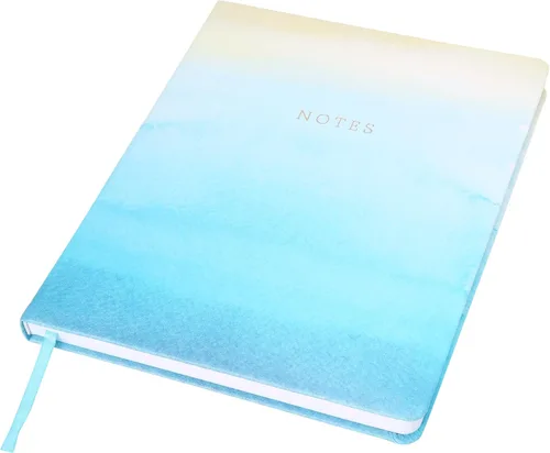 Vista 3 de WORLD TRAVELER Cuaderno de Diario Grande Rayado - Cuaderno de Tapa Dura que se Abre Plano con 2 Marcapáginas de Cinta, Diario de Escritura de Tapa