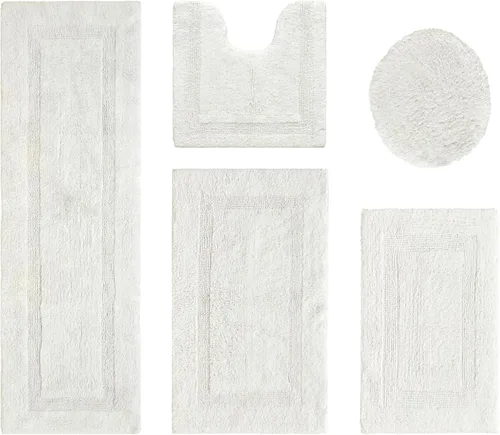 Vista 74 de Better Trends - Juego de 2 alfombras de baño 100% algodón, extra suaves, con borlas, de 17" x 24", alfombra de baño superabsorbente y reversible