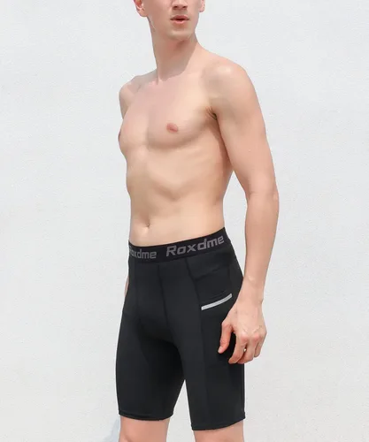 Vista 3 de Roxdme 5 or 1 Pack Compression Shorts Men Spandex Sport Shorts Athletic Workout Running Tights Performance Underwear