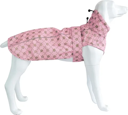 Vista 9 de Chubasquero ajustable impermeable para perros, chaqueta de lluvia ligera para mascotas para cachorros con tira reflectante para perros pequeños