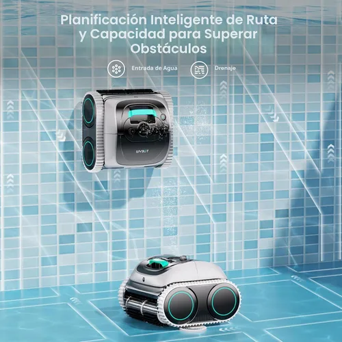 Vista 2 de WYBOT C1 - Robot aspirador inalámbrico para piscinas enterradas, gris con blanco