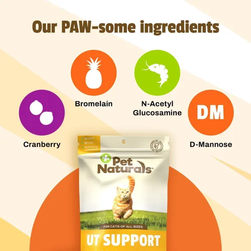 Vista 3 de Pet Naturals UT Support Suplemento del tracto urinario para gatos, 60 masticables