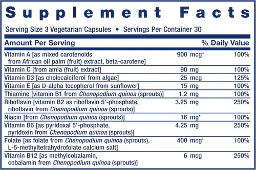 Vista 4 de Life Extension Multivitamínico de alimentos integrales, vitamina D3 derivada de plantas, A, B, C y E, además de minerales, extractos de plantas