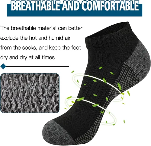 Vista 4 de COOVAN Paquete de 10 calcetines de corte bajo al tobillo para hombre calcetines casuales