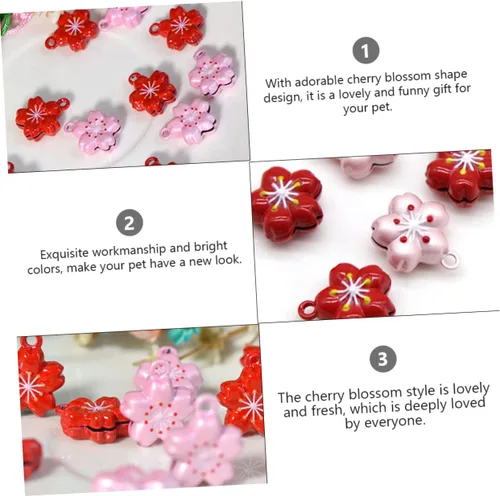 Vista 7 de POPETPOP Collares para cachorros, 5 piezas, aretes blancos de campana, mini collar de cachorro, collar de perro, dijes de joyería, pendientes