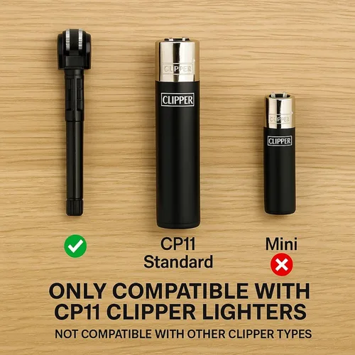 Vista 3 de IN SELECT Encendedor de repuesto compatible con barril de pedernal, estándar CP11, pedernales de encendido recargables con rueda de golpeador