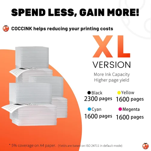Vista 3 de COCCINK Paquete combinado de cartuchos de tinta 950XL 951XL compatibles con impresoras HP 950 951 OfficeJet 8600, OfficeJet Pro 251dw, 276dw, 8100